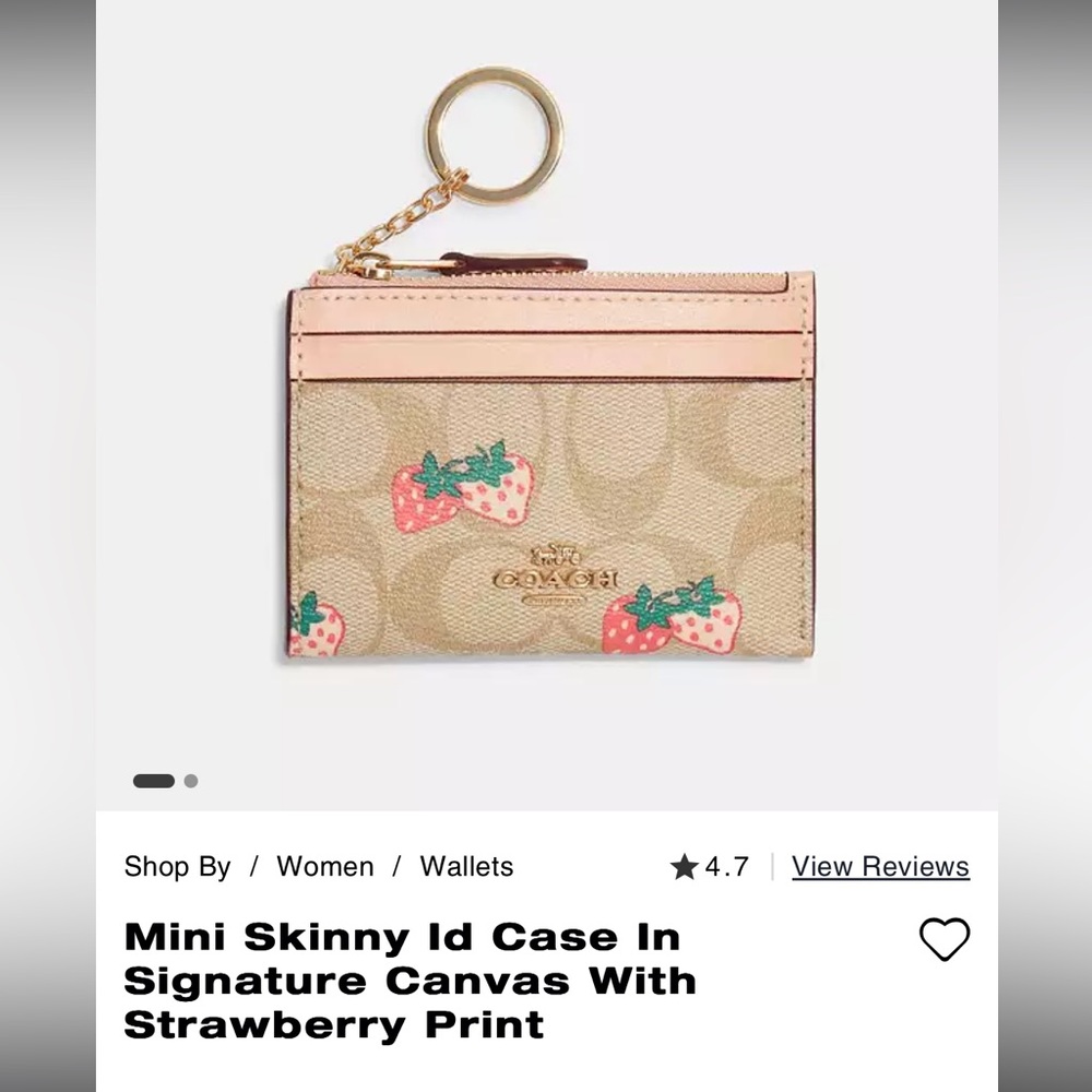 SOLD Coach Strawberry Mini Skinny ID case - Picture 1 of 11
